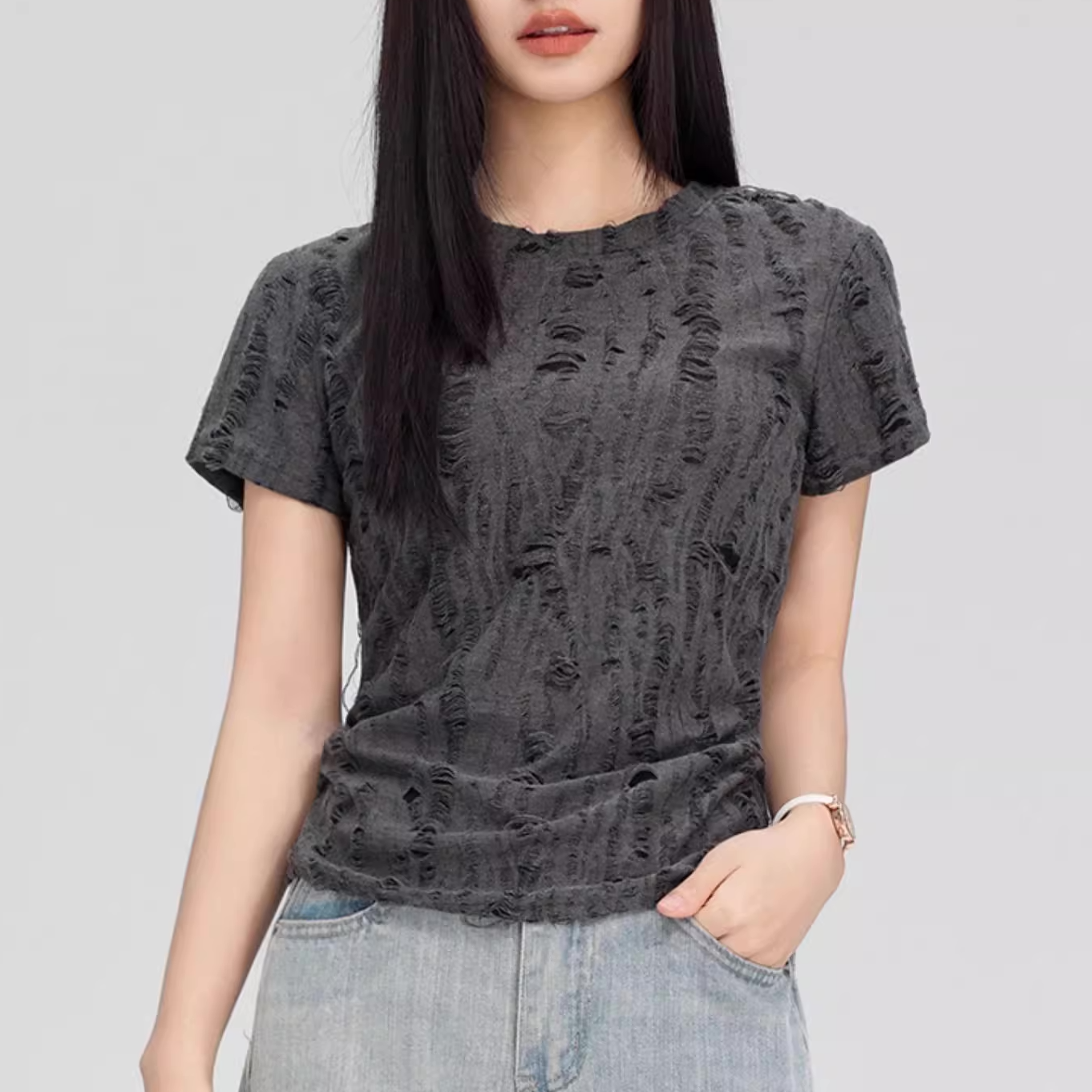 Shredded Concrete Distressed Tee