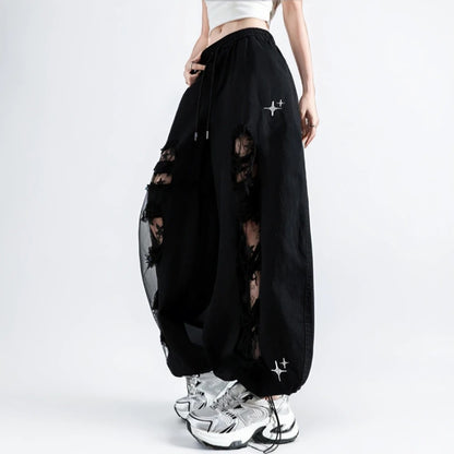 Starlit Distressed Wide Leg Jeans