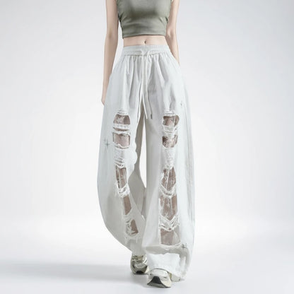 Starlit Distressed Wide Leg Jeans