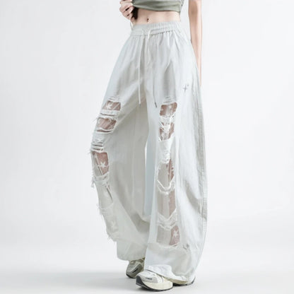Starlit Distressed Wide Leg Jeans
