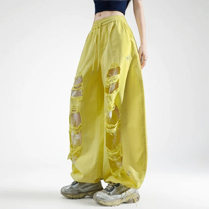 Starlit Distressed Wide Leg Jeans