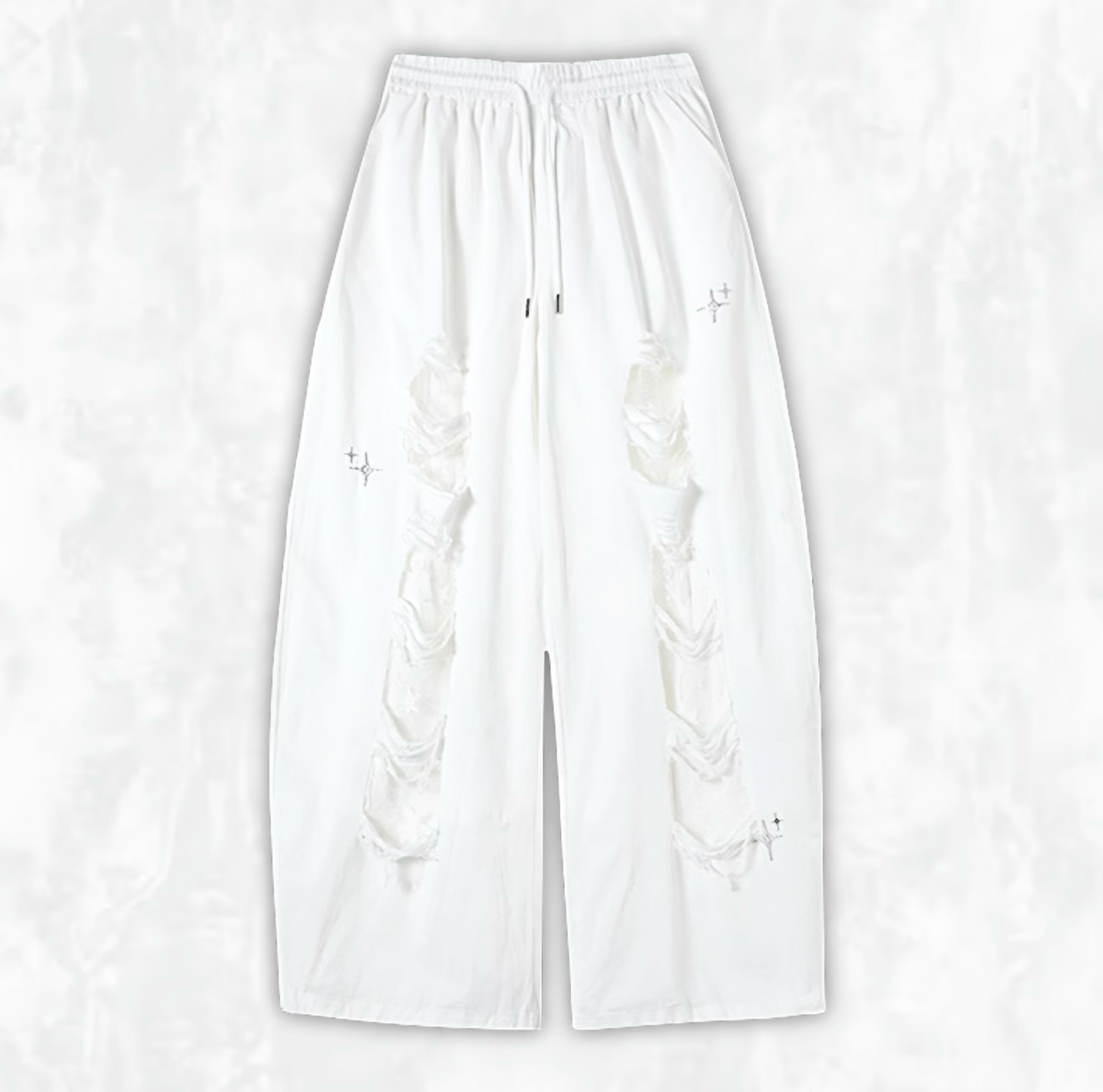Starlit Distressed Wide Leg Jeans