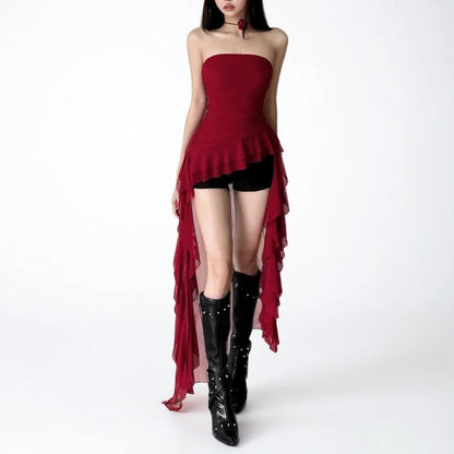 Sway & Slay Ruffle Hem Tube Top
