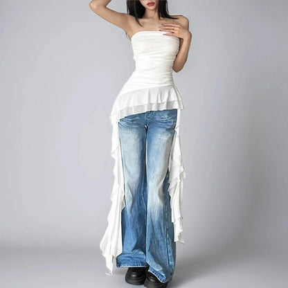 Sway & Slay Ruffle Hem Tube Top