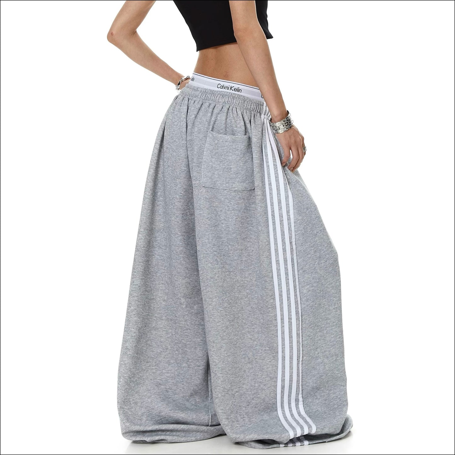 Trackstar Striped Wide Leg Sweatpants