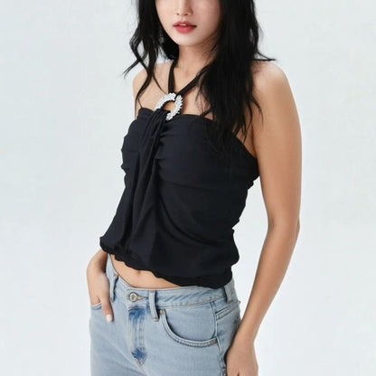Jewel Ring Halterneck Top