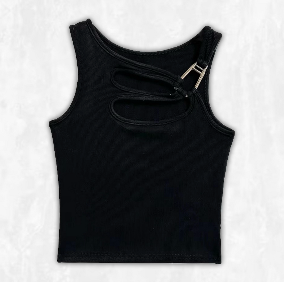 Xenia Hollow-Out Buckle Tank