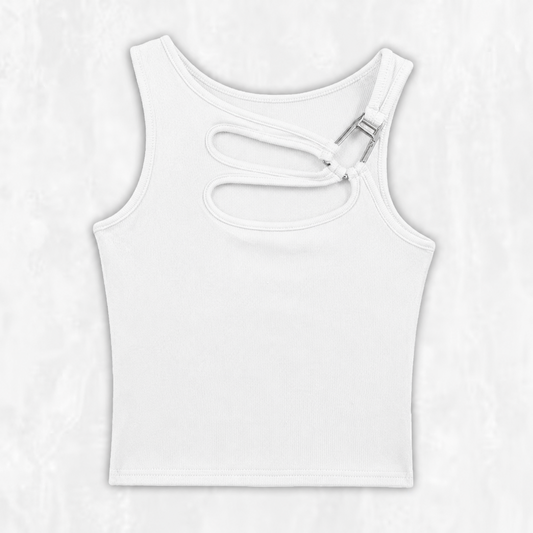 Xenia Hollow-Out Buckle Tank