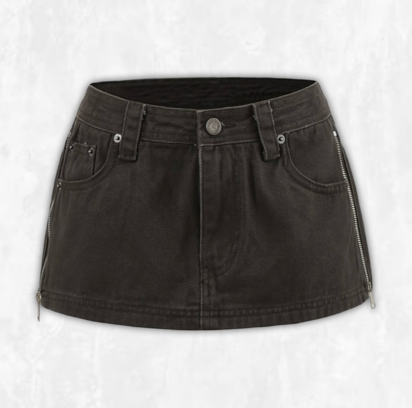 Zaylee Zipper Detail Denim Skort
