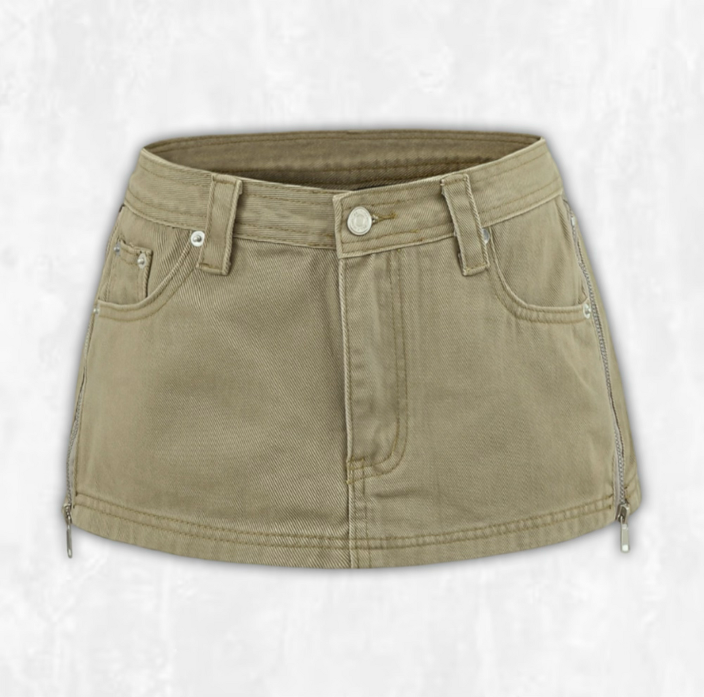 Zaylee Zipper Detail Denim Skort