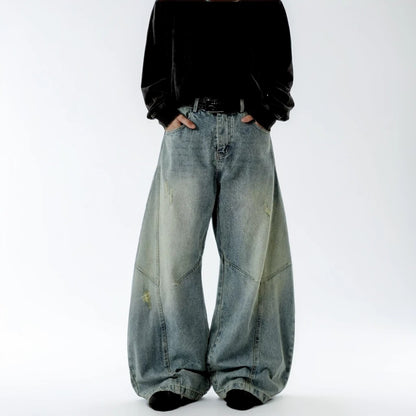 Distressed Barrel Leg Jeans